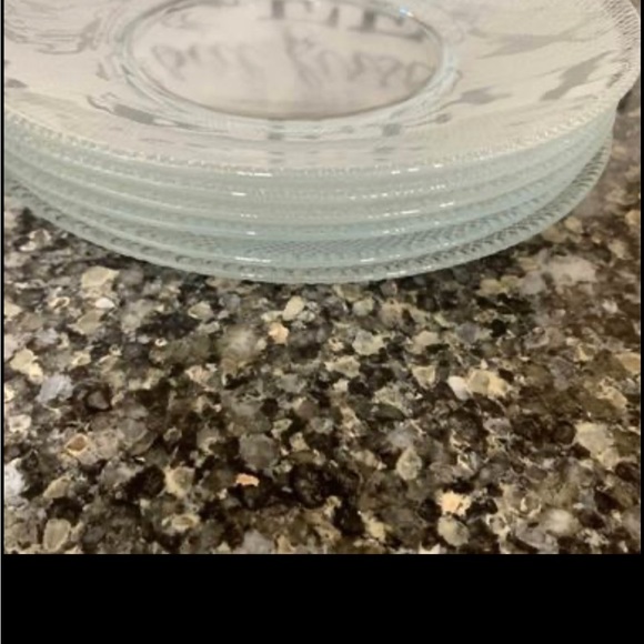 Set of 6 vintage clear 7 1/4” salad plates by Arcoroc diamond swirl pattern USA - Picture 10 of 10